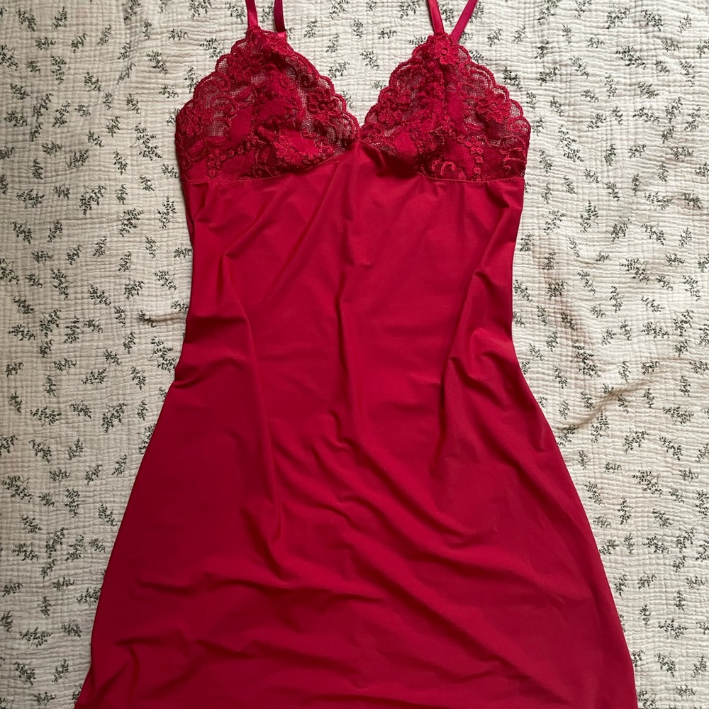 Vintage Elita Red Lace Chemise
